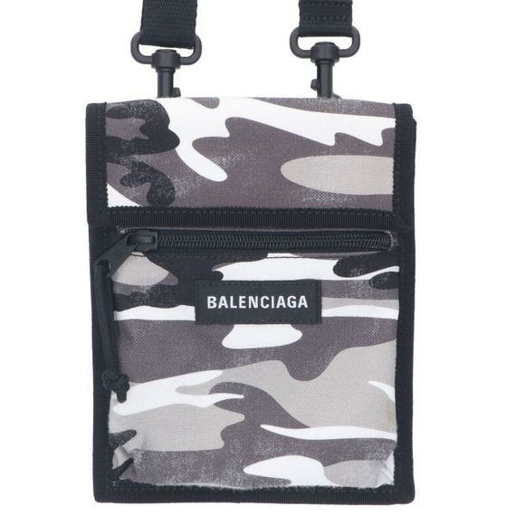 Balenciaga Bag Camouflage Shoulder Nylon Black Gray Explorer - Picture 1 of 5